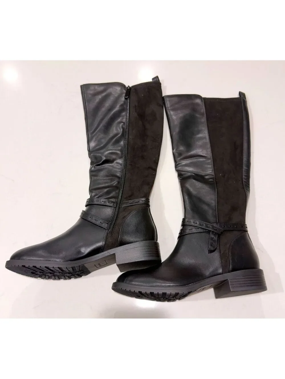 Style & Co Verityy Black Block Heel Boots Women Size 8